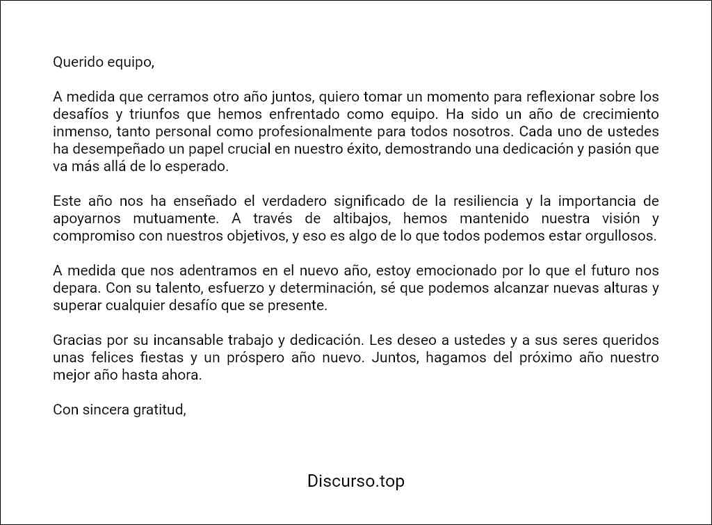 modelo de Discurso de fin de año empresarial