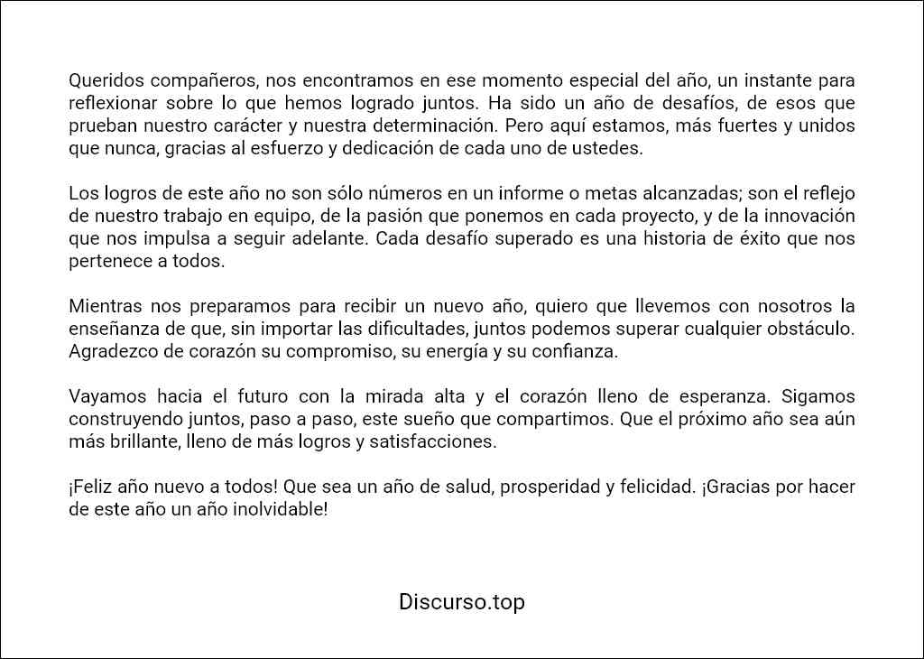 Discurso de fin de año empresarial formato